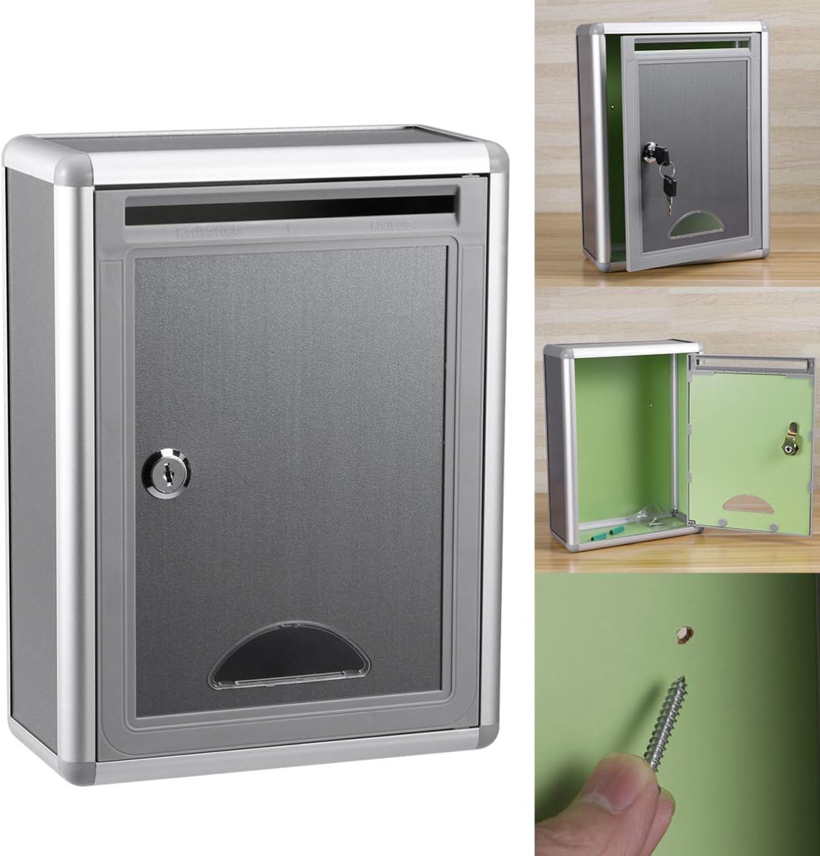 Suggestion Box Drop Box Lock Wall Mount for Office Customer Center Hotel Home Business Aluminum Alloy Ballot Box Letter Box Complaint Box 6 61PAhgQPjnL. AC SL1202 - northernschoolofshiatsu.co.uk