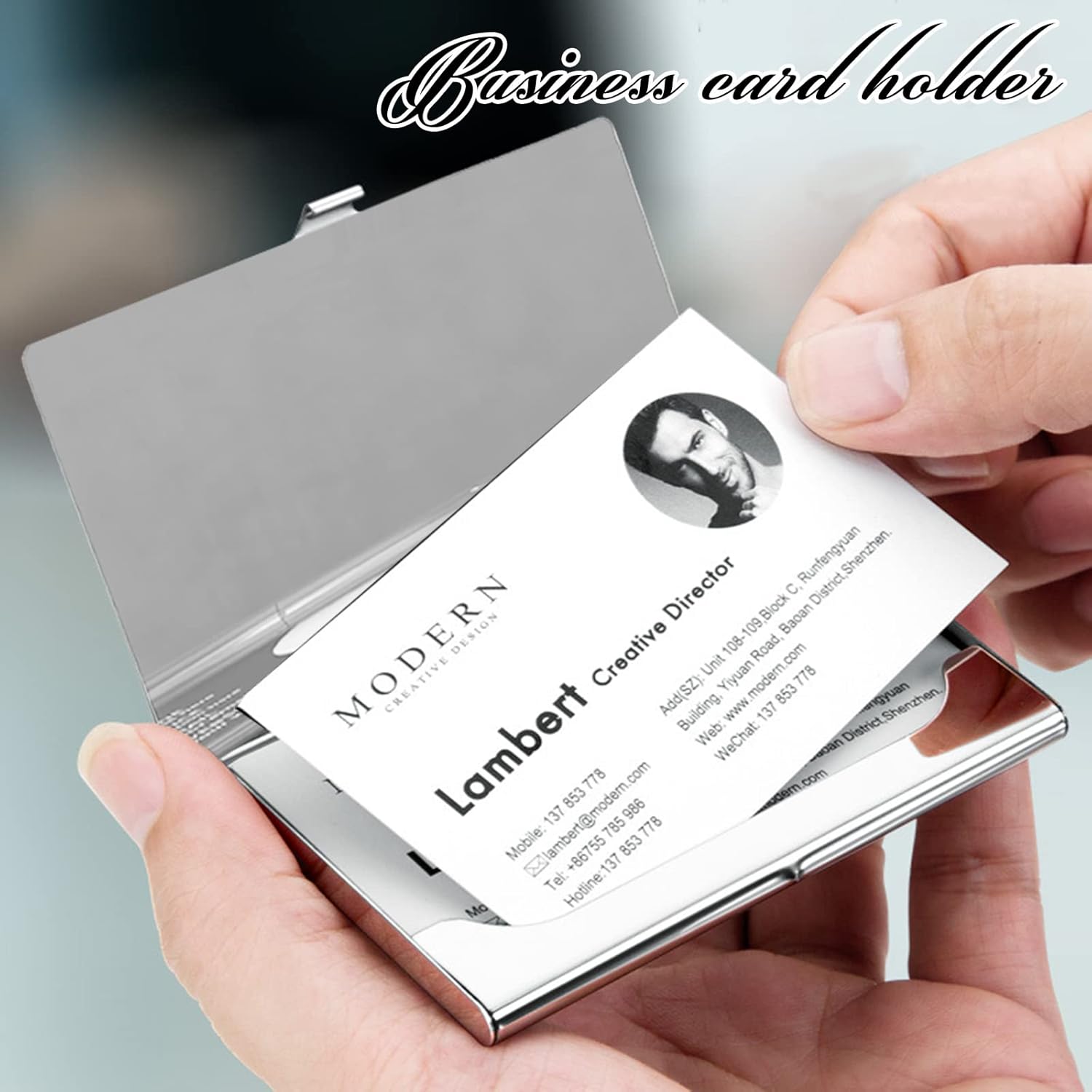 Business Card Metal Slim Organizer, Professional Stainless Steel Square Pocket Wallet for Office Workers, Compact and Portable for Pockets (Blue Marble 5 61PJO5kW9pL. AC SL1500 - northernschoolofshiatsu.co.uk