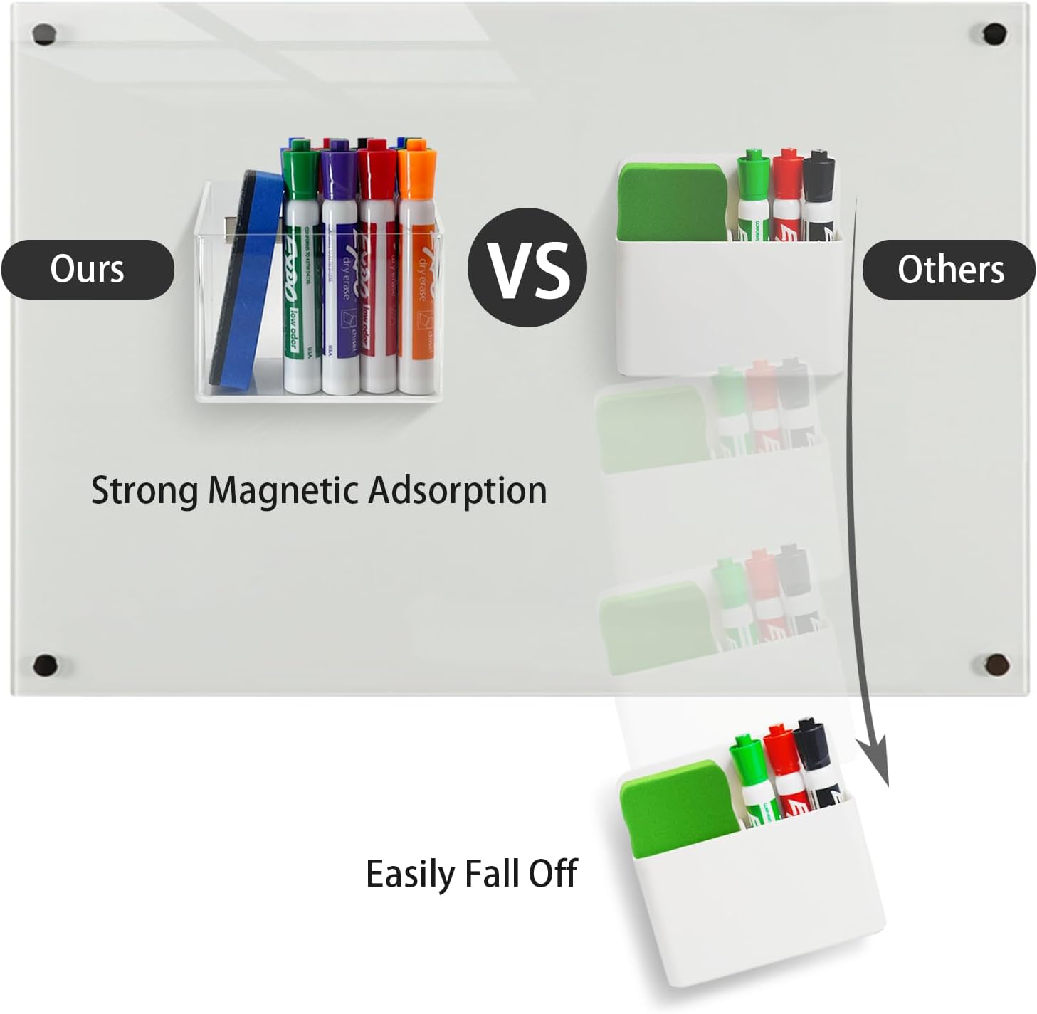 Magnetic Glass Whiteboard Pen Holder - Magnetic Dry Erase Marker Holder for Fridge, Whiteboard, Office, Home, 1 Pack 2 61PYwoniWvL. AC SL1500 - northernschoolofshiatsu.co.uk