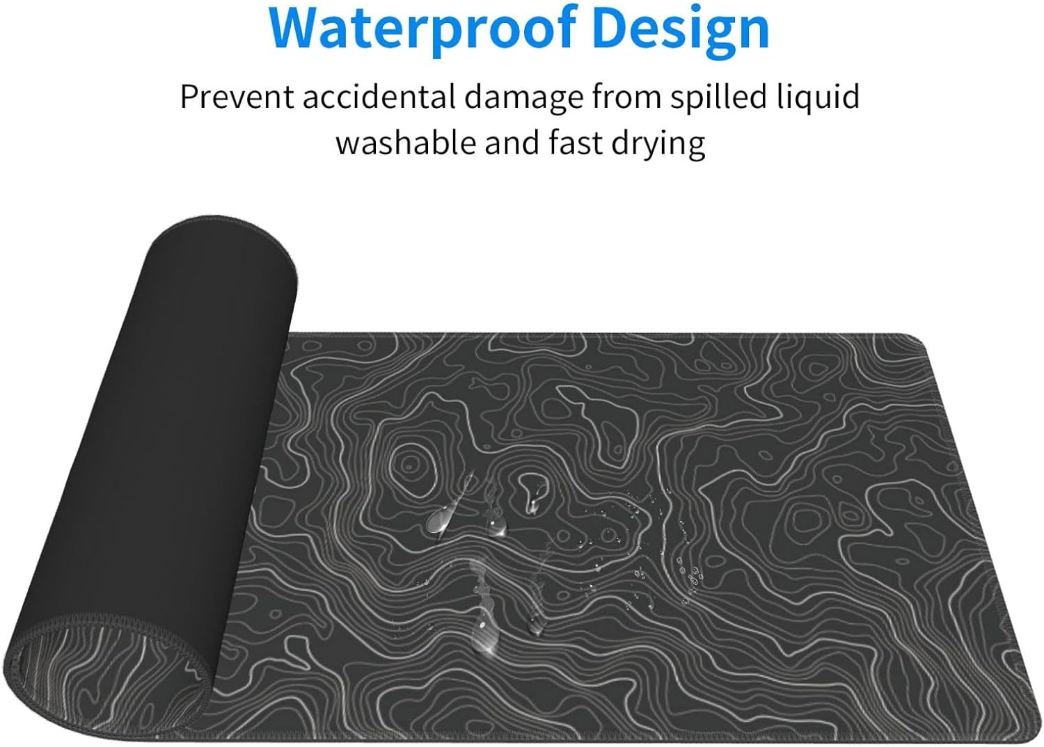 Red Topographic Contour Map Liquid Wave Topography Geography Gaming Mouse Pad 31.5 X 11.8 Inch XL Extended Large Keyboard Non-Slip Rubber Base with Stitched Edges for Home Office 72 - northernschoolofshiatsu.co.uk