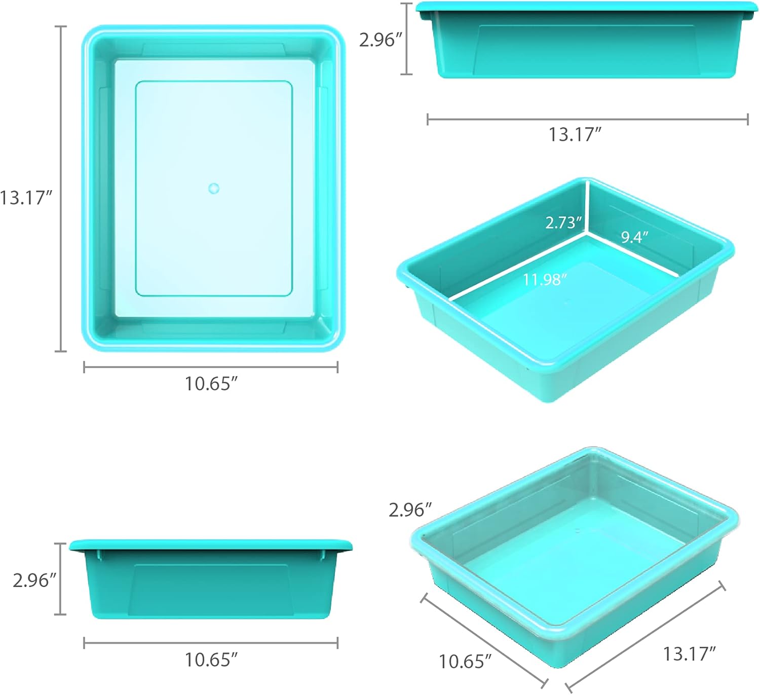 Storex Letter Size Flat Storage Tray – Organizer Bin with Non-Snap Lid for Classroom, Office and Home, Teal, 5-Pack (62541U05C) 2 61QR2eJC4pL. AC SL1500 - northernschoolofshiatsu.co.uk
