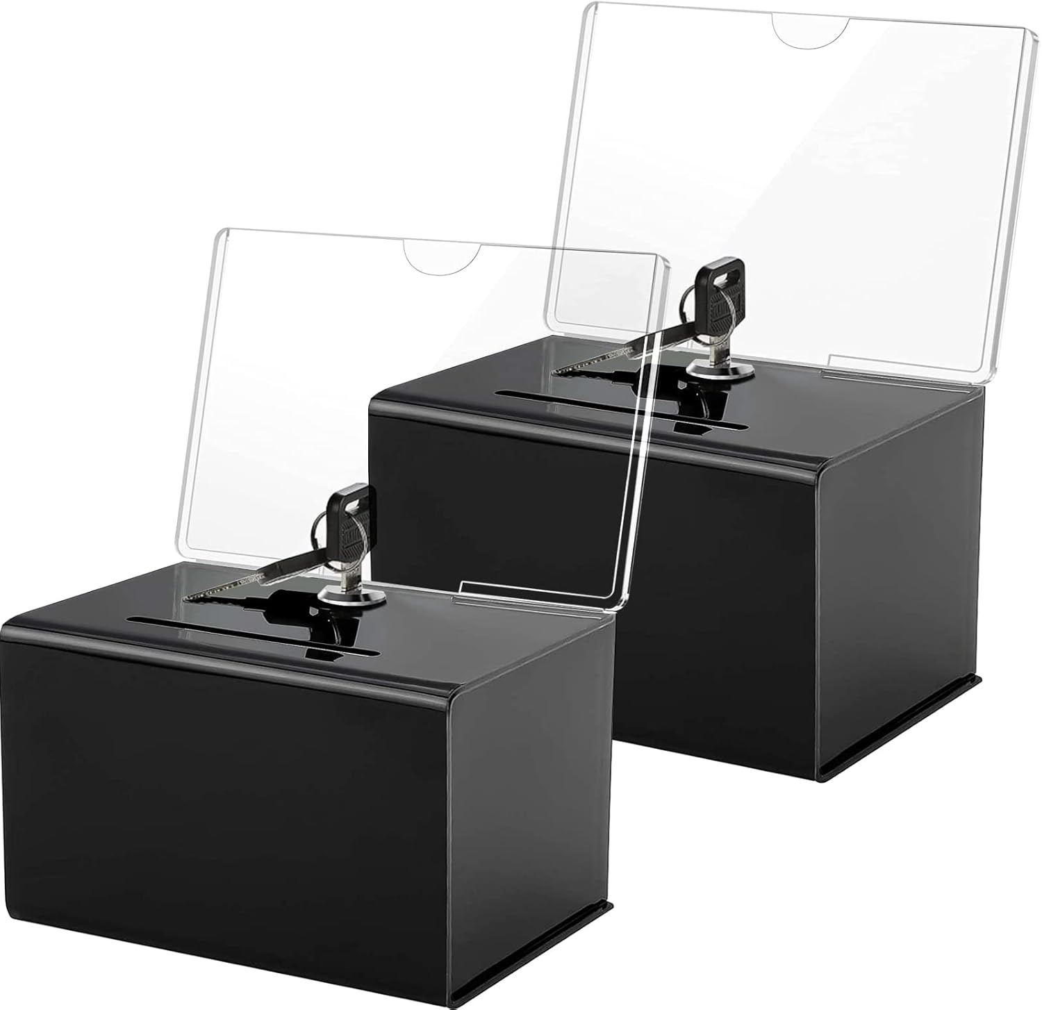 MaxGear Acrylic Donation Box with Lock and Sign Holder, Clear Ballot Box Donation Boxes for Fundraising (6.2" x 4.5" x 4") with Lock - Clear 9 61QZSR31z4L. AC SL1500 - northernschoolofshiatsu.co.uk