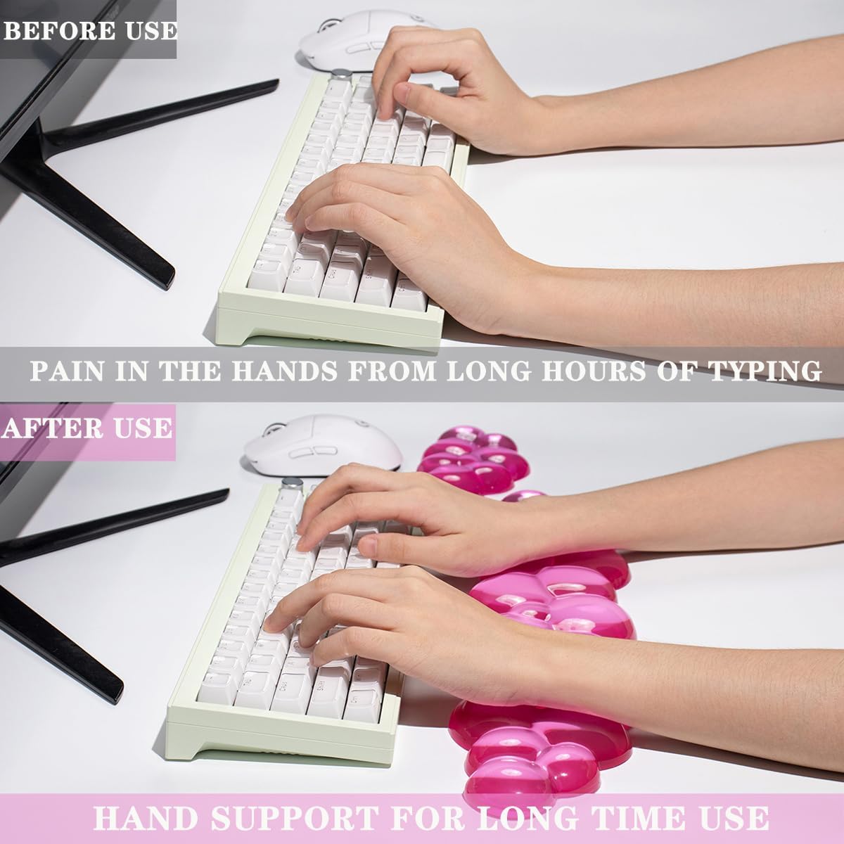 Clear Gel Wrist Rest for Keyboard and Mouse, White Silicone Keyboard Wrist Rest Set, Cute Ergonomic Wrist Rest for Keyboard 60%/75%(White) 63 61RjKp6Y4zL. AC SL1200 - northernschoolofshiatsu.co.uk