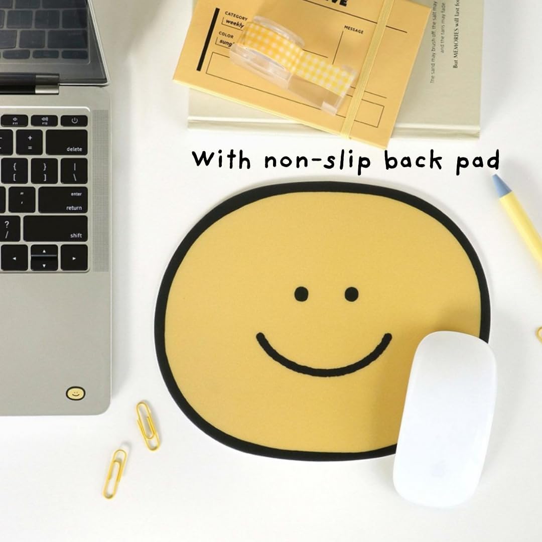 Cute Mouse Pad, Smiley Face Mouse Pad, Cat Mouse Pad with Non-Slip Back, Smooth Surface for Easy Control, Happy Mouse Pad, Kids Mouse Pad, Perfect for Cute Office Decor & Colorful Desk Setup (Smiley) 2 61S1qlSWzcL. AC SL1080 - northernschoolofshiatsu.co.uk