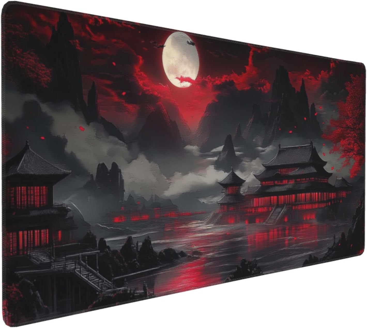 Large Floral Mouse Pad Extended Gaming Mousepad 31.5"x11.8" Vintage Aesthetic Black Desk Mat Flower Mouse Pad Plant Wildflower Mousepad XXL Laptop Computer Keyboard Mats for Desk Office 302 - northernschoolofshiatsu.co.uk