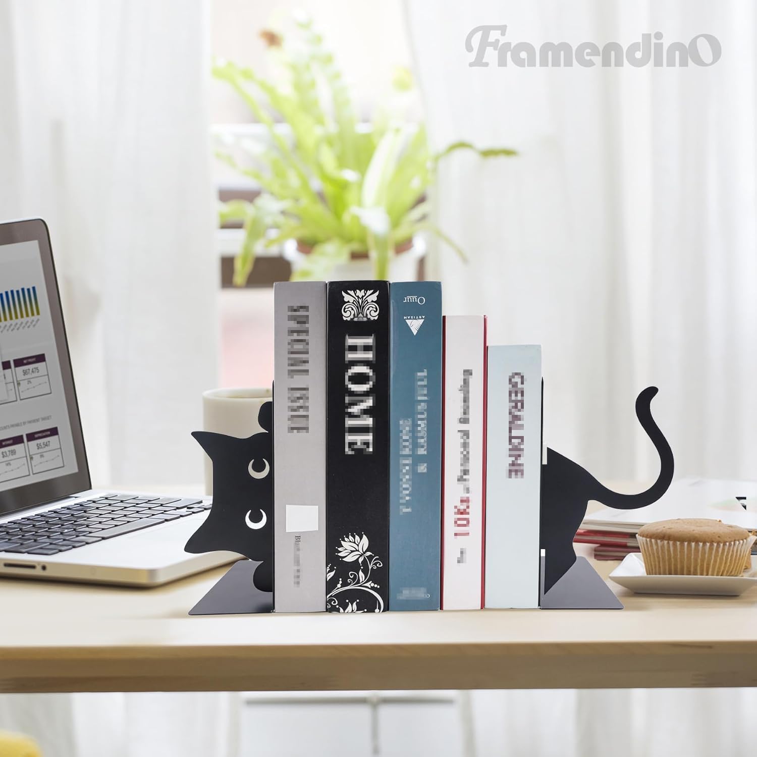 Framendino, Cat Book Ends Decorative Cute Holders Bookends Thickened for Shelves Bedroom Library Office Desktop Organizer (Black) 7 61TJM5BUL4L. AC SL1500 - northernschoolofshiatsu.co.uk