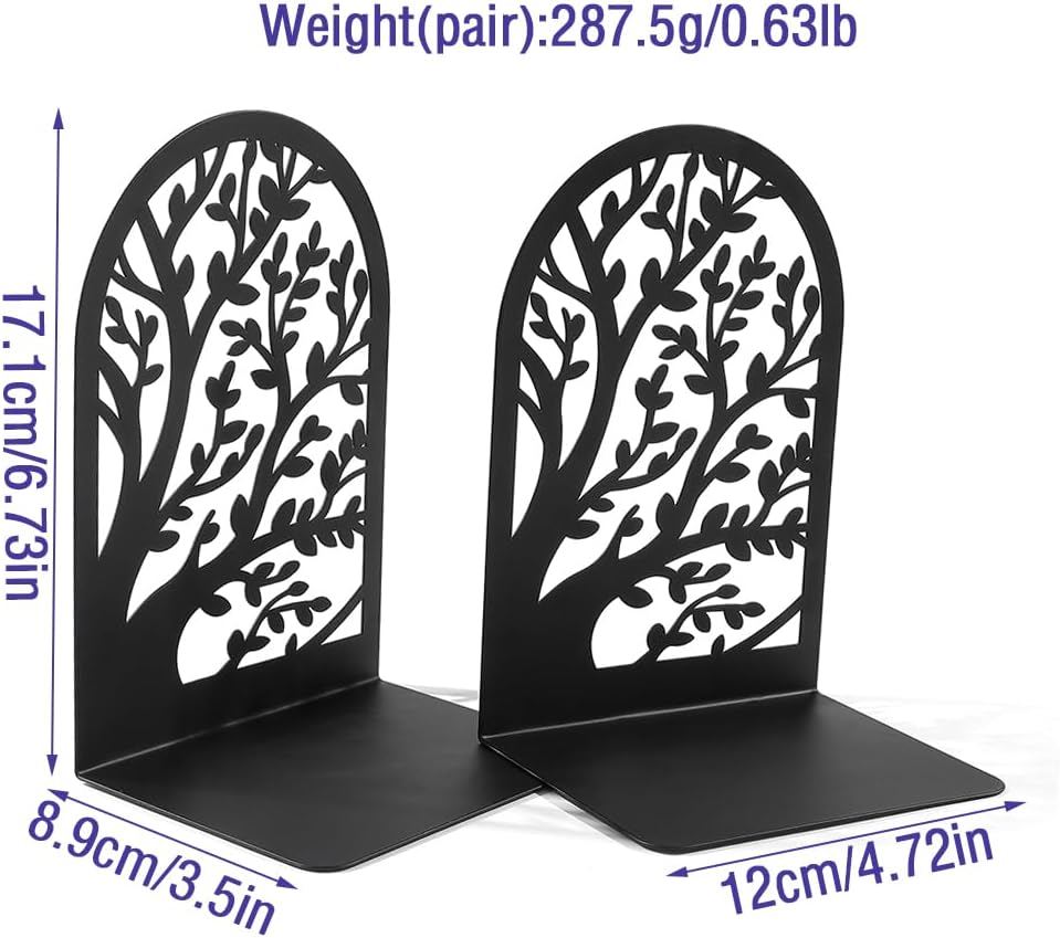 Tree Book Ends - 2 Pairs Tree of Life Bookends with 1 Pen Holder for Shelf Desk Decor, Heavy Duty Metal Decorative Books Stands Support, Office Home Desk Storage & Organization Gifts (Style 7) 3 61TkkboCp+L. AC SL1000 - northernschoolofshiatsu.co.uk