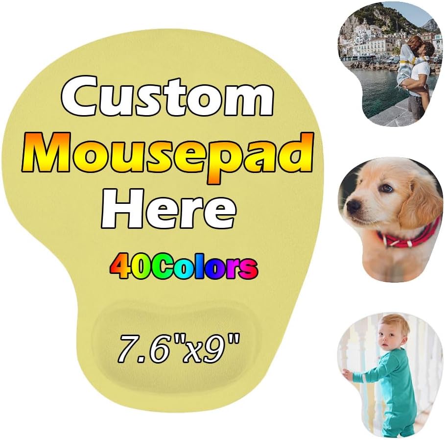 Personalized Wrist Rest Mouse Pad, Add Your Photo, Text, Logo or Art Design, Custom Your own Customized Gaming, Office Mousepad, Black, 7.6-9 21 61TleISB 6L. AC SL1000 - northernschoolofshiatsu.co.uk