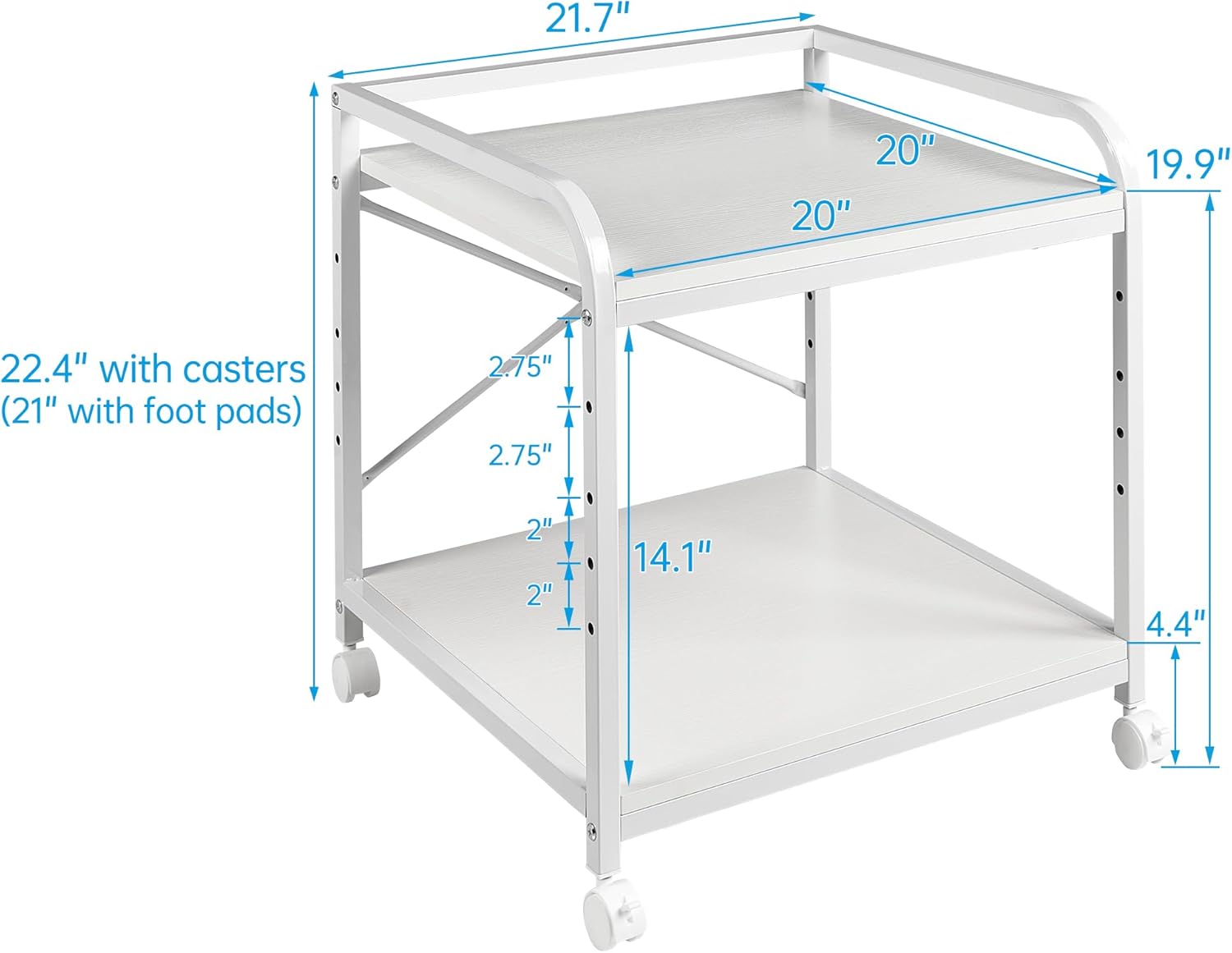2 Tier Under Desk Printer Stand with Storage, 20 Inches Deep Large Printer Table with Height Adjustable Shelf, Rolling Printer Cart with Wheels for Home Office - Black 12 61Tmm6i2BlL. AC SL1500 - northernschoolofshiatsu.co.uk