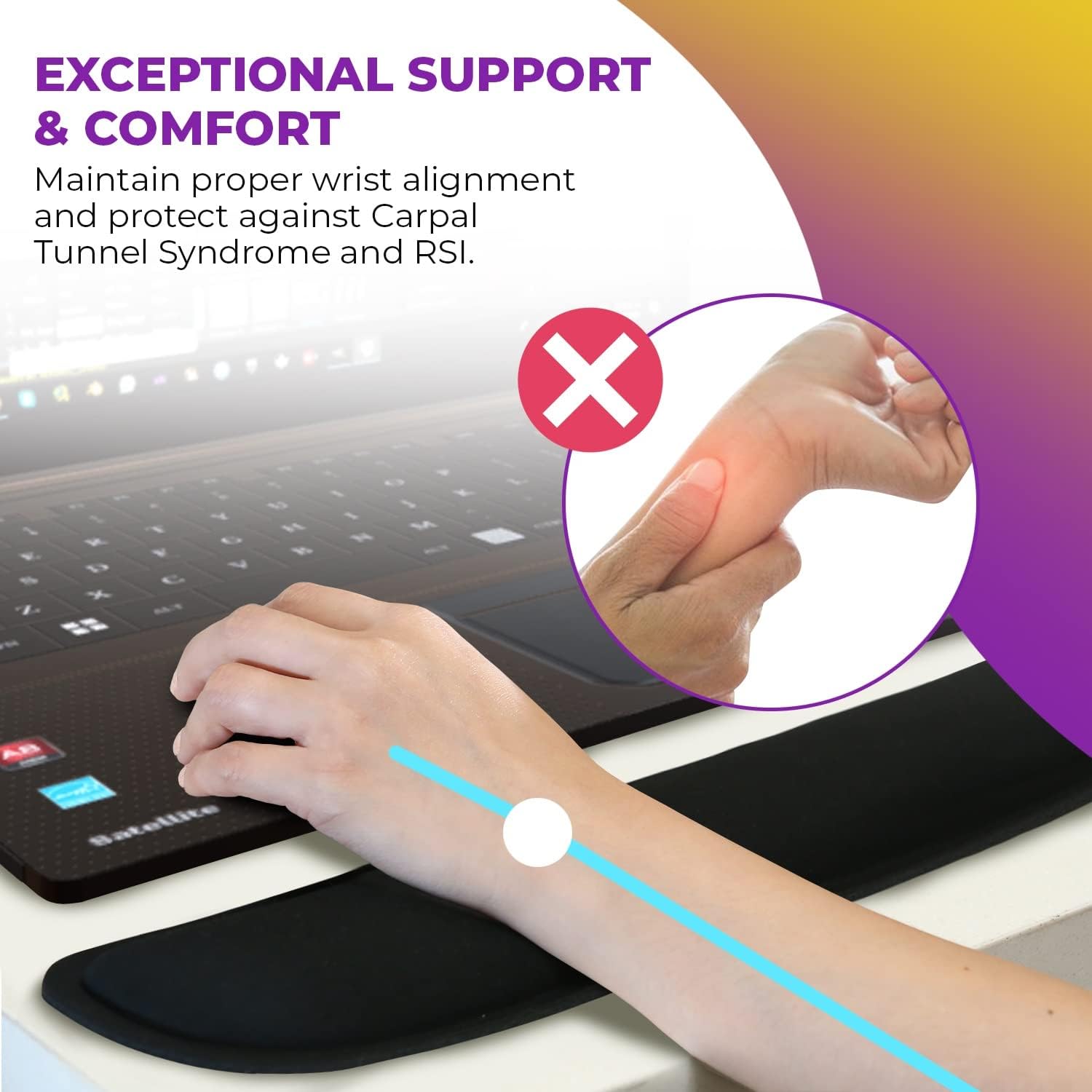 4pc Premium Wrist Rests for Keyboard and Mouse Pad Set - Memory Foam Cushion, Black - Ergonomic Wrists Hand Arm Rest Support for Laptop Computer Desk and Gaming - Carpal Tunnel Syndrome Relief 3 61TtQTDfqkL. AC SL1500 - northernschoolofshiatsu.co.uk