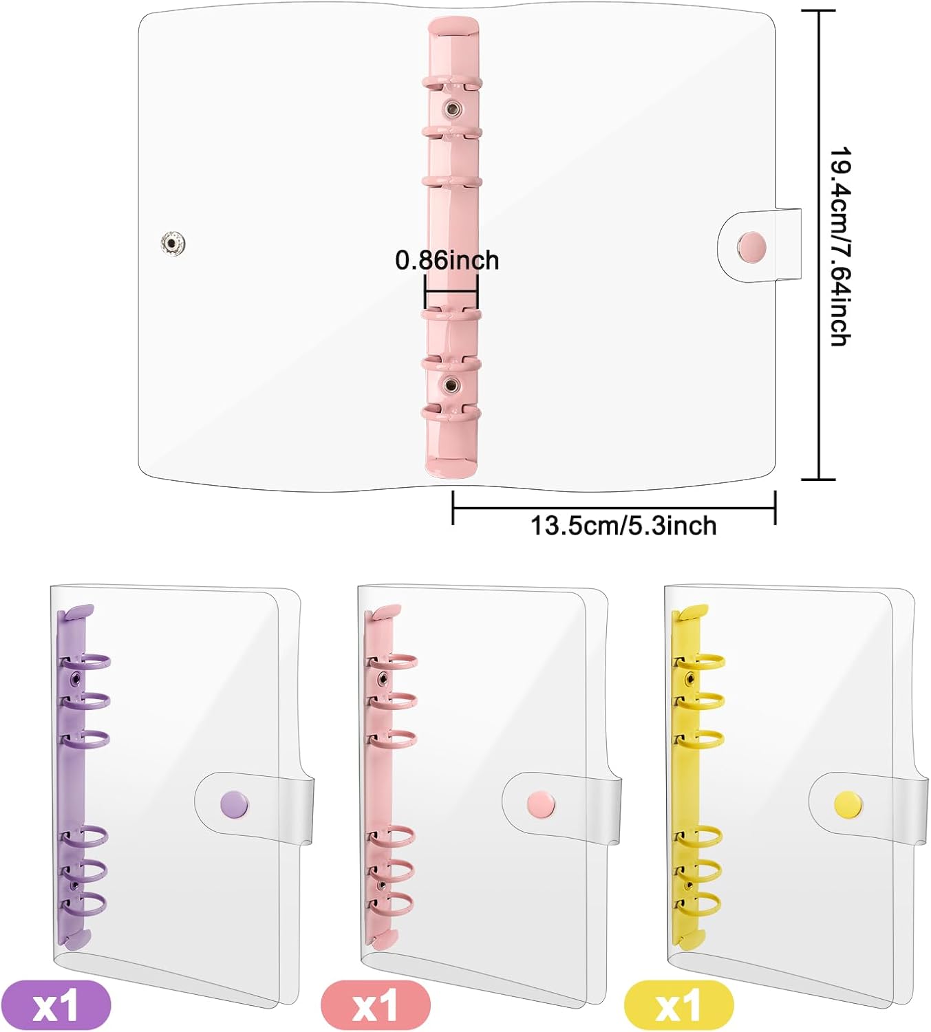 Anjmd 3 Pack A6 Soft PVC 6 Rings Binder Cover Clear Budget Binder Clear A6 6-Hole Planner Binder Cover Yellow Purple Pink Round Ring Binder Cover for Refillable Notebook 2 61UPqqCbhGL. AC SL1500 - northernschoolofshiatsu.co.uk