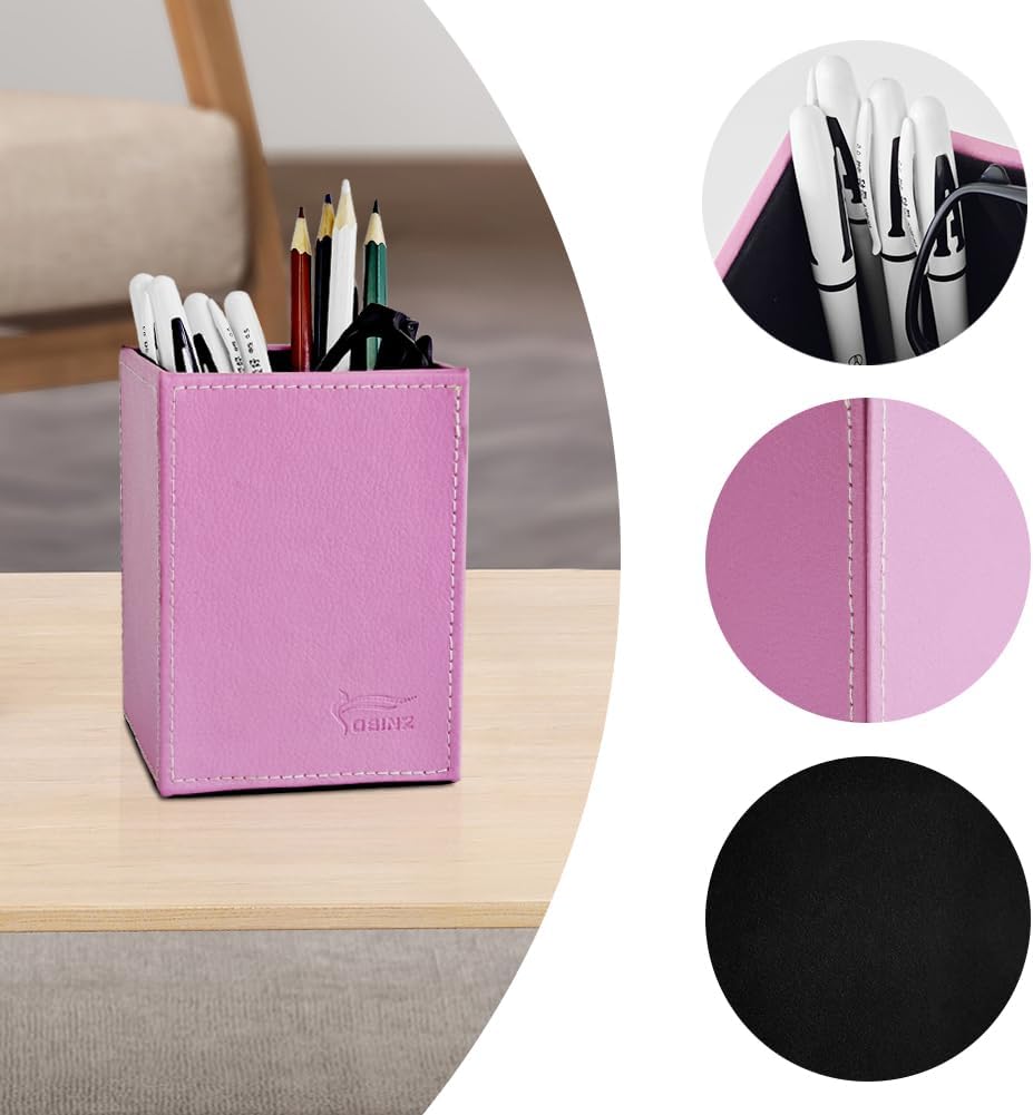 Pen Pencil Holder Cup Container PU Leather Desk Organizer Stand Decor Brush Scissor Holder Decoration Office Desk Home School (3.3" x 3.3" x 4", Black) 136 61USqQkMQTL. AC SL1001 - northernschoolofshiatsu.co.uk