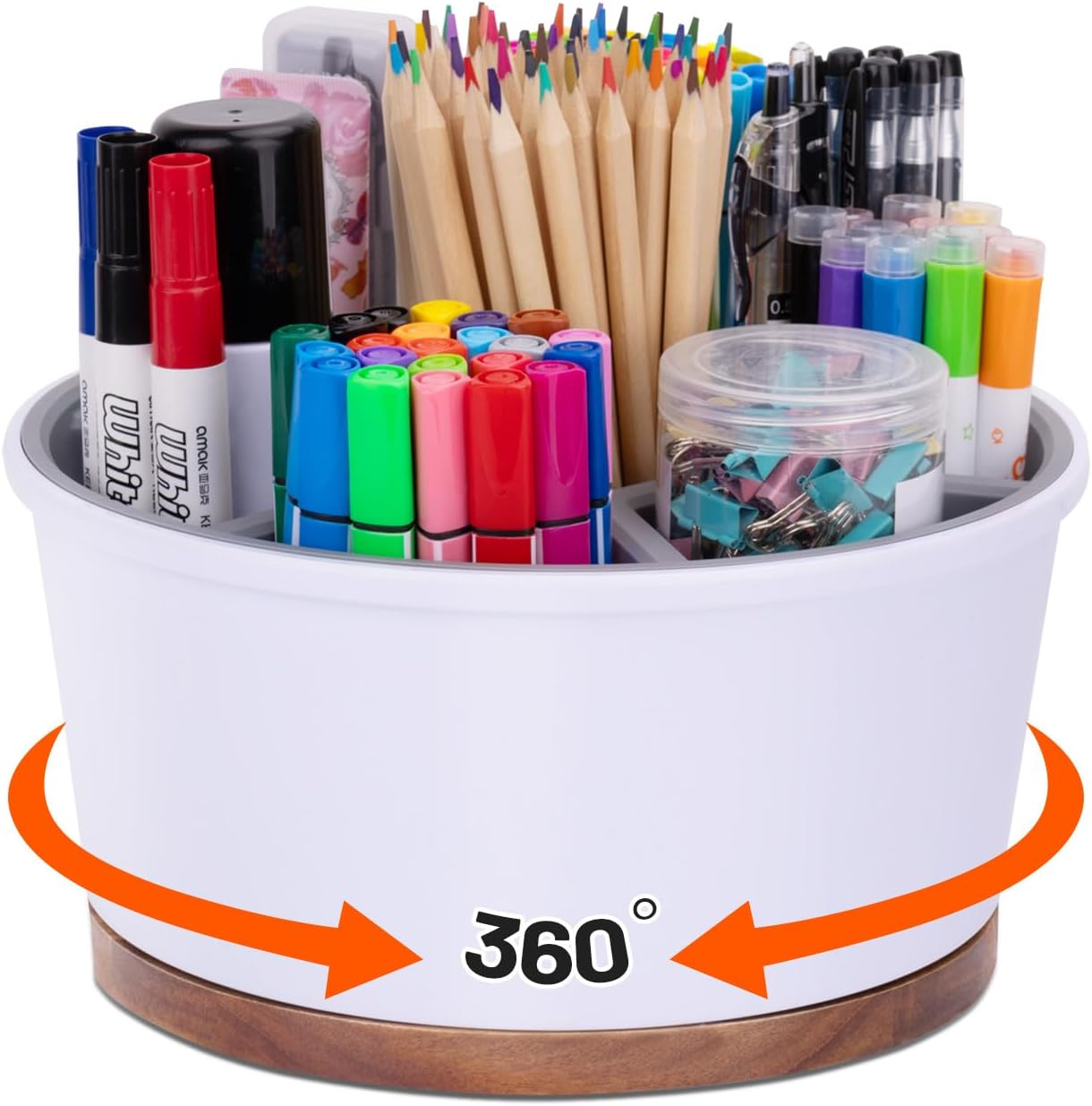 Office Desk Organizer, 360° Rotating Pen Holder For Desk With 7 Compartments, Pencil Holder For Office Supplies Art Supply School Countertop White 1 61VuZFRK3LL. AC SL1500 - northernschoolofshiatsu.co.uk