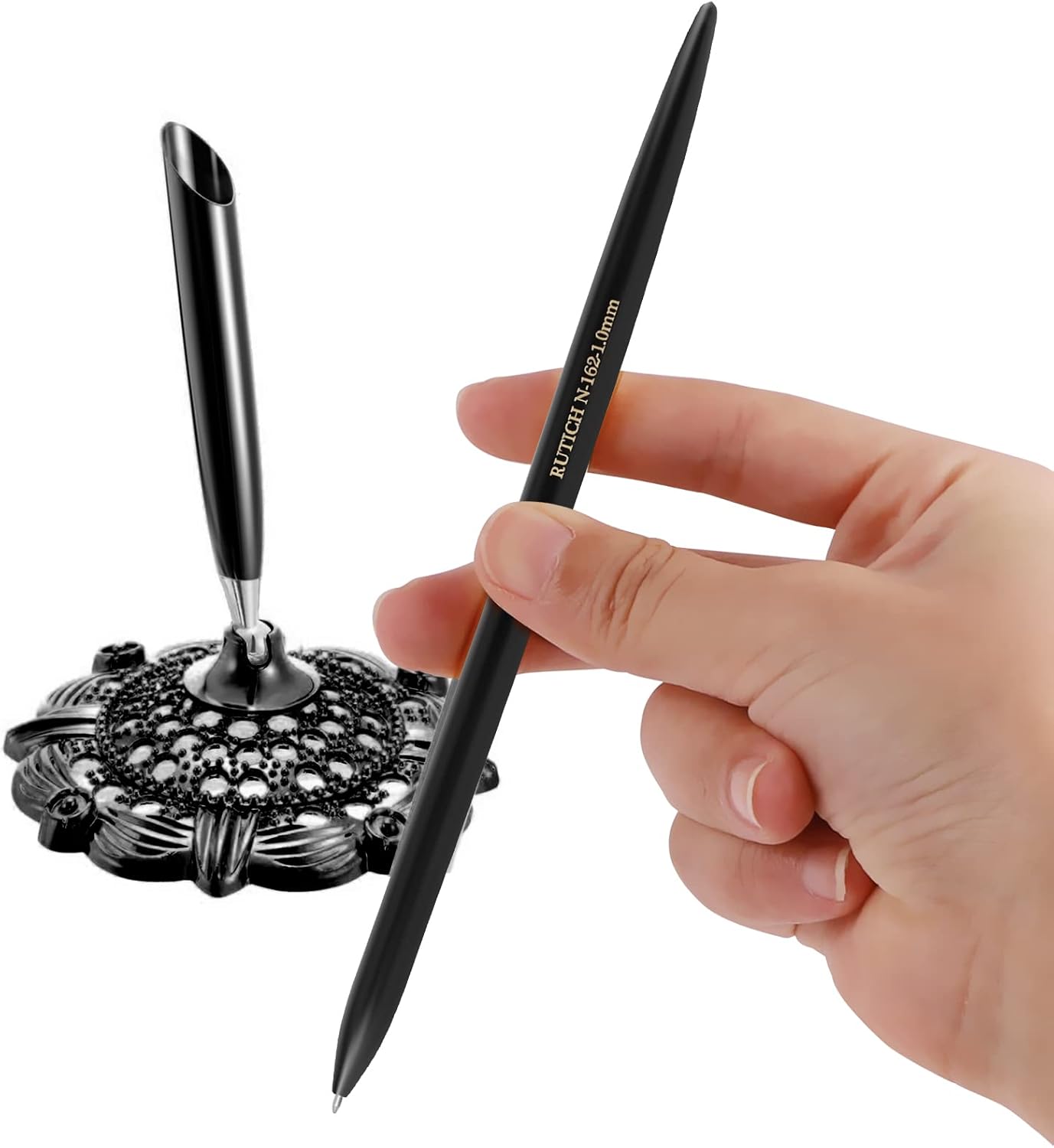 Hollow Round Pen Holder Signing Pen Set for Wedding Bridal Golden 25 - northernschoolofshiatsu.co.uk