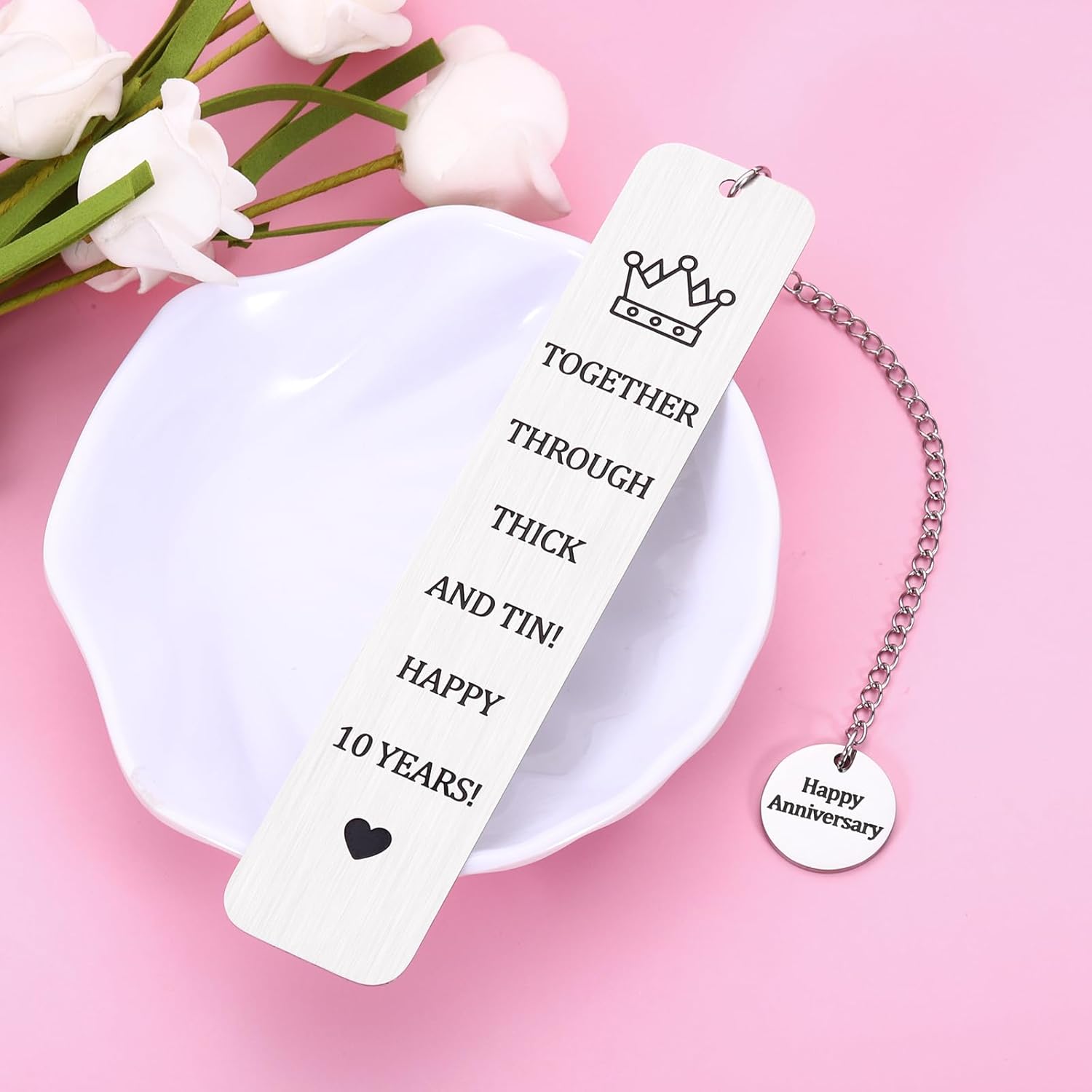 10 Year Anniversary Bookmark for Him Her 10th Anniversary Tin Gifts for Wife Husband Couple Gifts for 10th Wedding Anniversary for Book Lover Gifts Bookmark for 10th Tin Anniversary 5 61WmsOim2PL. AC SL1500 - northernschoolofshiatsu.co.uk