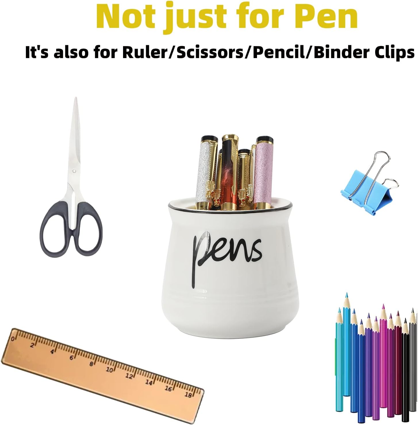 ONTUBE Porcelain Pens Holder Stand,Ceramic Pencils Holder (White) 3 61Wpyngf4RL. AC SL1500 - northernschoolofshiatsu.co.uk