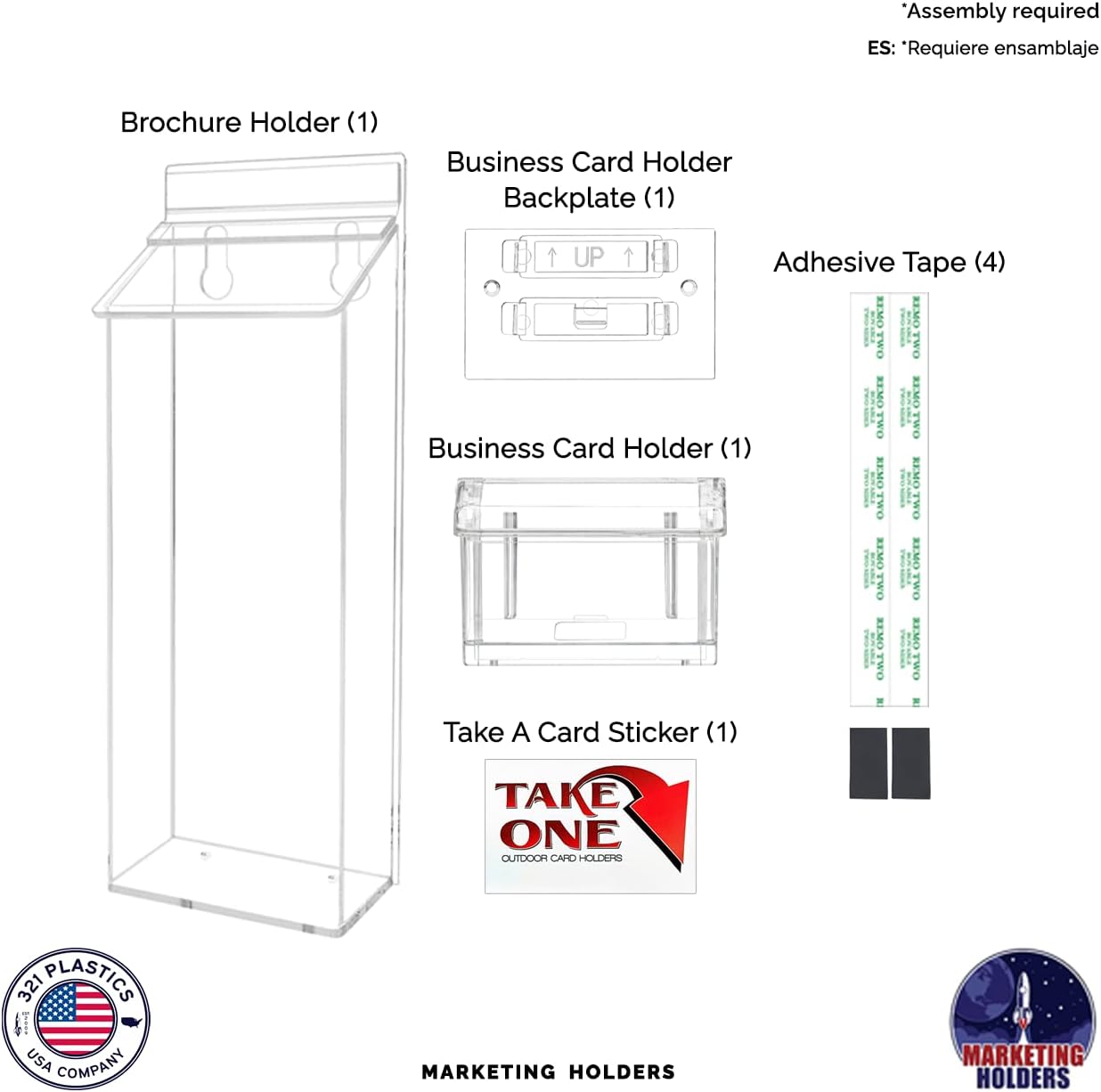 Marketing Holders Outdoor Brochure Holder Holds 4" x 9" Trifolds Wall Mount Clear with White Lid Acrylic Rack Cards Box with Lid Includes Take One Sticker Adhesive Strips Advertising Display 65 61XZzR+0KmL. AC SL1280 - northernschoolofshiatsu.co.uk