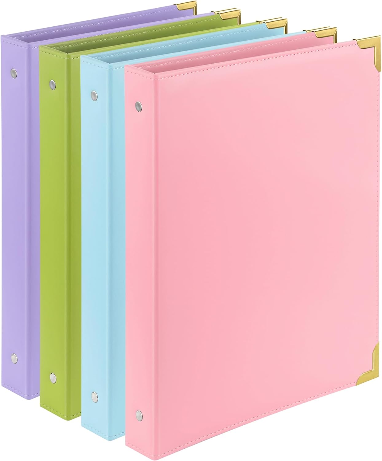 Ctosree 3 Ring Binder 0.5 inch, Pastel Binder with Pockets 4 Pack Binder Fits Letter Size 11" x 8.5" Paper 100 Sheets Capacity Document Organizer Brass Round Ring Binder for Office Home School 1 61Xovc5LcaL. AC SL1500 - northernschoolofshiatsu.co.uk