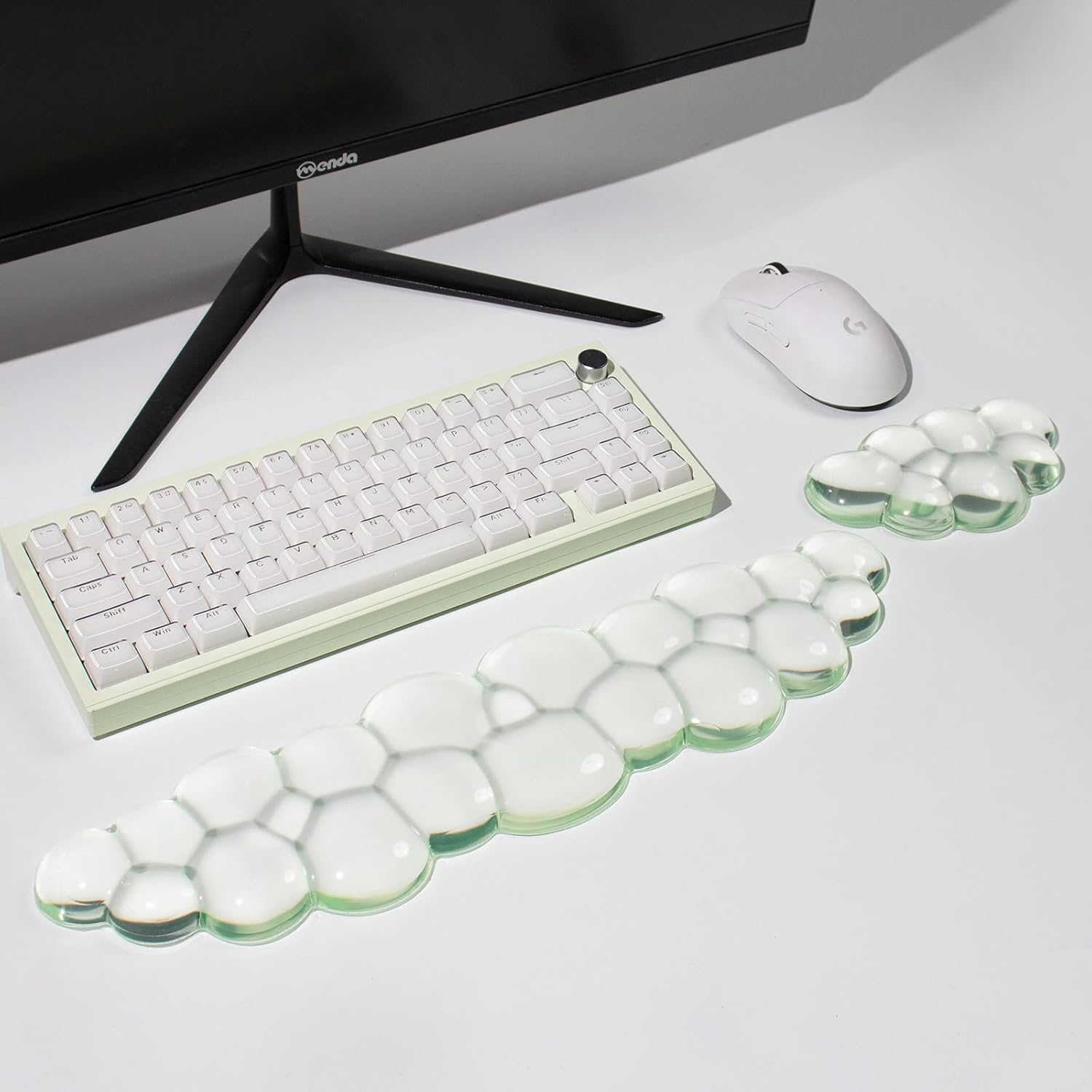 Clear Gel Wrist Rest for Keyboard and Mouse, White Silicone Keyboard Wrist Rest Set, Cute Ergonomic Wrist Rest for Keyboard 60%/75%(White) 68 - northernschoolofshiatsu.co.uk