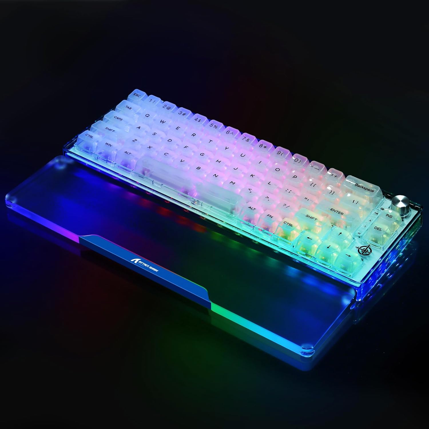 Acrylic Gaming Keyboard Wrist Rest,Clear Ergonomic Palm Rest with Anti-Slip Base,Customized Metal CNC Aluminum Alloy Logo for Compact 60% Computer Keyboard,Office,Home,Laptop,Mac,Easy Typing-Black 4 - northernschoolofshiatsu.co.uk