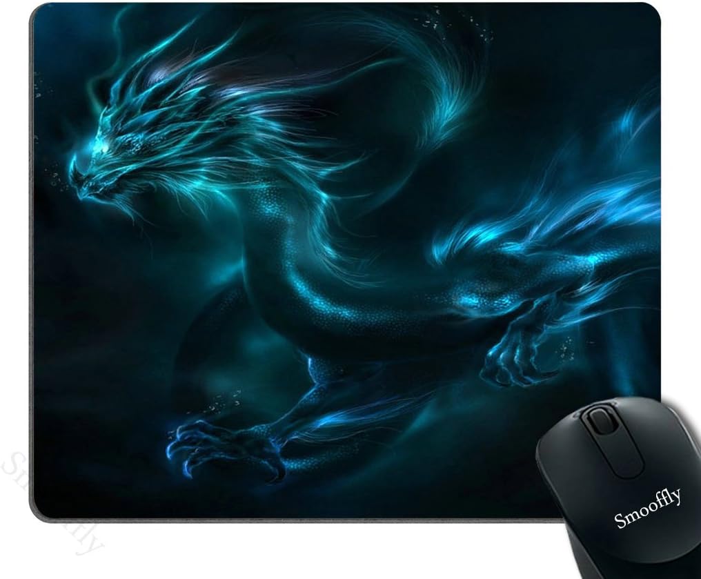 Smooffly Mouse pad Unique Design Mouse Pad Cool Blue Dragon Design Gaming Mousepad 1 - northernschoolofshiatsu.co.uk