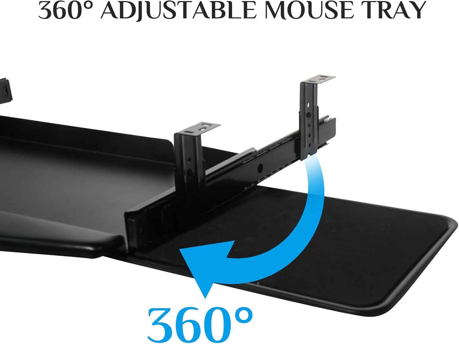 Keyboard Tray Under Desk, Pull Out Keyboard with Heavy-Duty C-Clamp Hardware, 27″ W x 11.4″ D Slide Out Computer Keyboard Drawer & Mouse Tray for Home Office (Black) 5 - northernschoolofshiatsu.co.uk