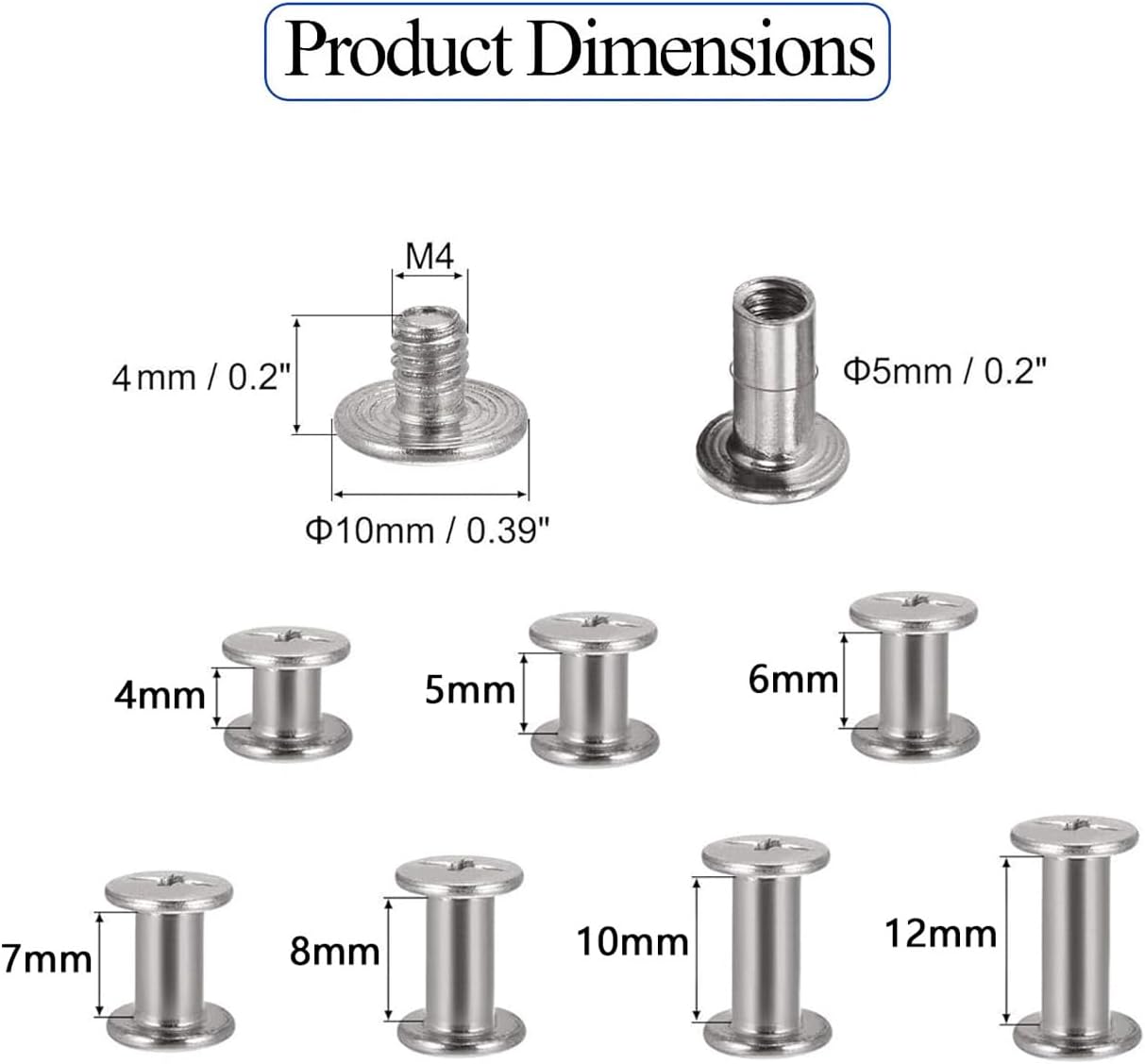 100 Pcs (50 Pair) Gun Black Phillips Chicago Binding Screws Assorted Kits,6 Sizes of Flat Head Rivet Hollow Binding Screws Posts, for Leather Saddles Purses Belt Repair(M5x5/10/15/25/35/45) 129 61YY7KV0y3L. AC SL1500 - northernschoolofshiatsu.co.uk