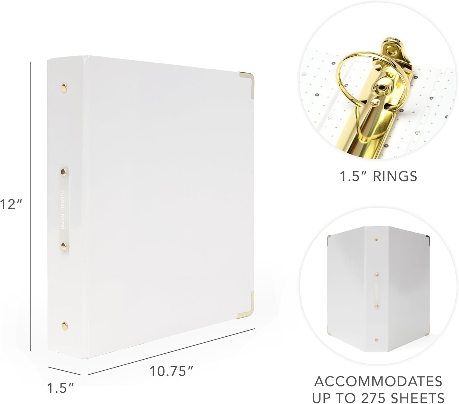 russell+hazel Signature Patent 3-Ring Binder, White, 10.75" x 12", White Binder (36917) 3 61ZsRKSPcSL. AC SL1500 - northernschoolofshiatsu.co.uk