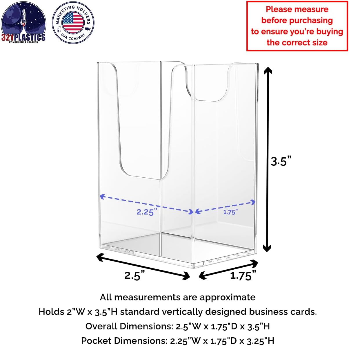 Business Card Holder Holds 3.5" x 2" Store Credit Gift Appointment Cards Hanging Hardware Included Trade Shows Medical Office Dental Clinics Clear Acrylic Plastic by Marketing Holders 90 - northernschoolofshiatsu.co.uk