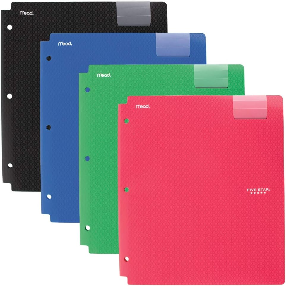 Five Star 4-Pocket Folders, Folders with Pockets, Fits 3 Ring Binder, Plastic, Teal, White, Purple, Lime, 4 Pack (73274) 19 61aQ I2ZdOL. AC SL1000 - northernschoolofshiatsu.co.uk