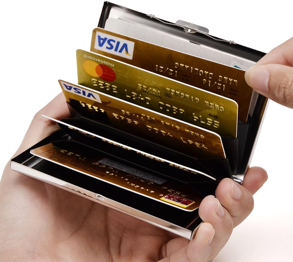 EASTNIGHTS RFID Credit Card Holder Metal Wallet Stainless Steel Credit Card Protector Case Business Card Holder for Men or Women 2 61aw C+45OL. AC SL1001 - northernschoolofshiatsu.co.uk