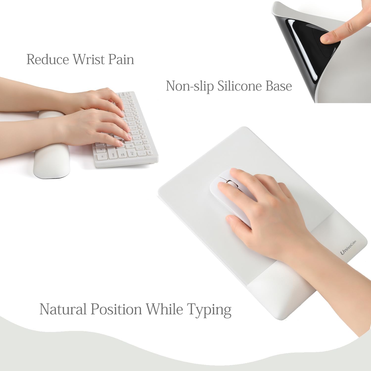 UnivoColors Design-Wave Set of Keyboad Wrist Rest & Mouce Pad,Artificial Sheepskin+Memory Foam+Ergonomic+Anti-Slip Gel, Resilience Support During Work and Gaming,Keyboard Accessory,White 113 61b7Ny11XbL. AC SL1500 - northernschoolofshiatsu.co.uk