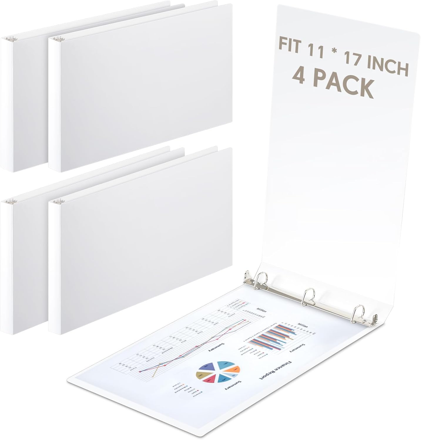4 Pcs 11 x 17 Inch 3 Ring Binders Slant Rings Heavy Duty View D Ring Binders Economy Holds 11" x 17" Paper for Artwork Blueprints, Office, Home, Work Places(White,1 Inch) 27 61bQNcreqHL. AC SL1500 - northernschoolofshiatsu.co.uk