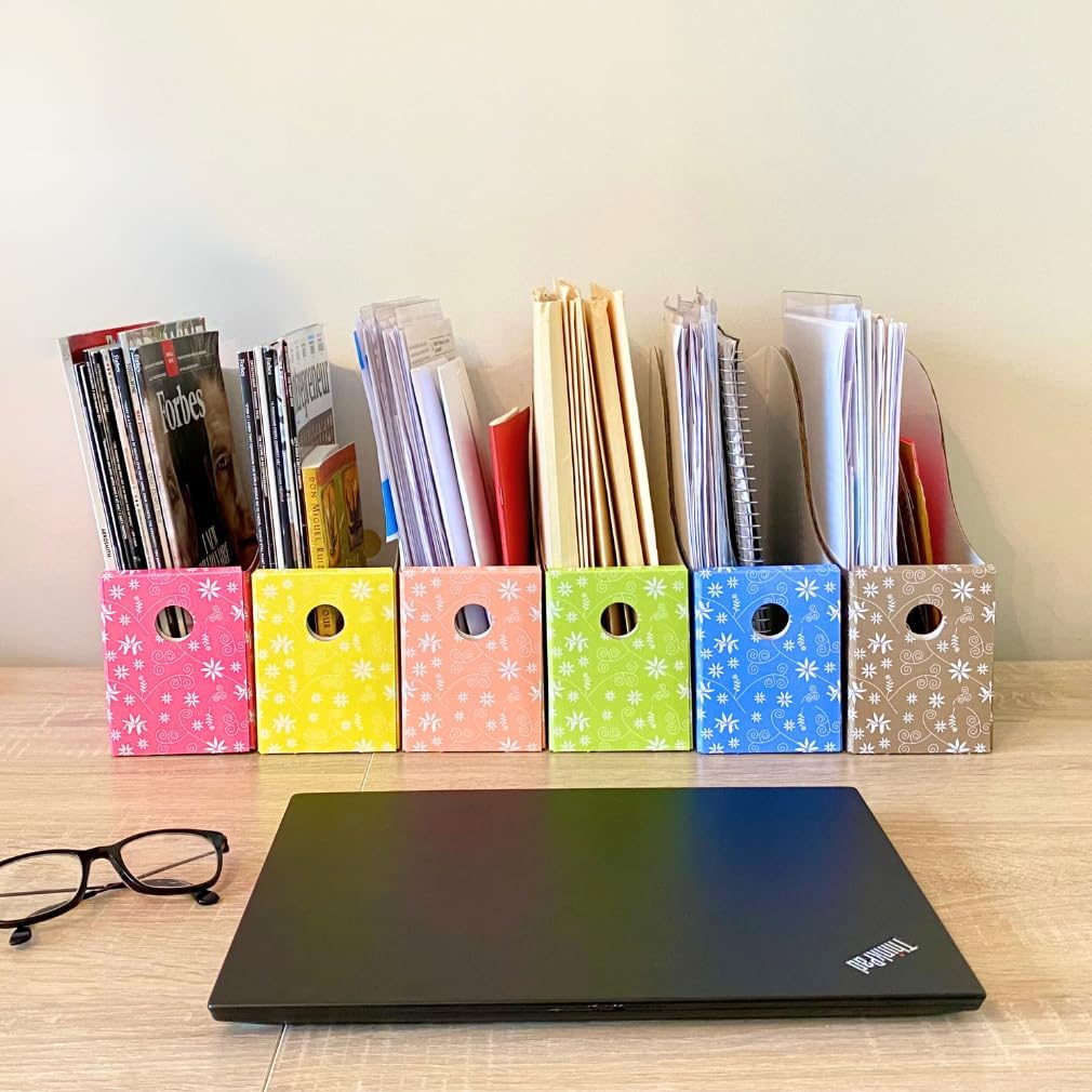 Evelots Magazine File Holder - Set of 6 Mandala - Office Desk Organizer - Sturdy Cardboard - New Upgraded Double Front Panel for More Stability - Full 4 Inch Wide - Easy Assemble 23 61btYtHckqL. AC SL1010 - northernschoolofshiatsu.co.uk