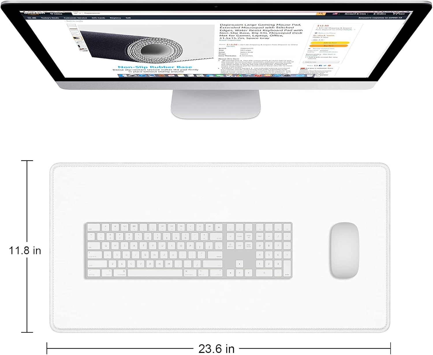 Dapesuom Large Mouse Pad, Extended Gaming Mouse Mat with Stitched Edges, Full Size Desk Mats with Non-Slip Base, Computer Big Desktop Keyboard Pad for Gamer, Laptop, Office, 23.6 x 11.8 in, Pink 103 61c7Kb9foiL. AC SL1500 - northernschoolofshiatsu.co.uk