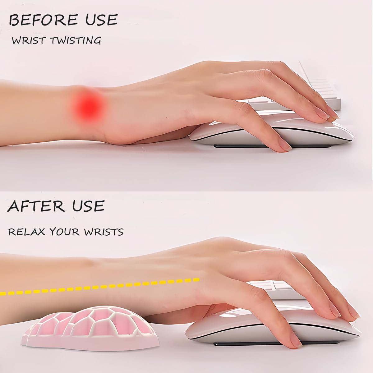 Black Mouse Wrist Rest, Ergonomic Wrist Rest for Mouse, Mouse Pad Wrist Support, Wrist Cushion, 3D Printed Breathable Honeycomb Design Wrist Rest, Suitable for Computers, Laptops, Office, Gaming 4 - northernschoolofshiatsu.co.uk