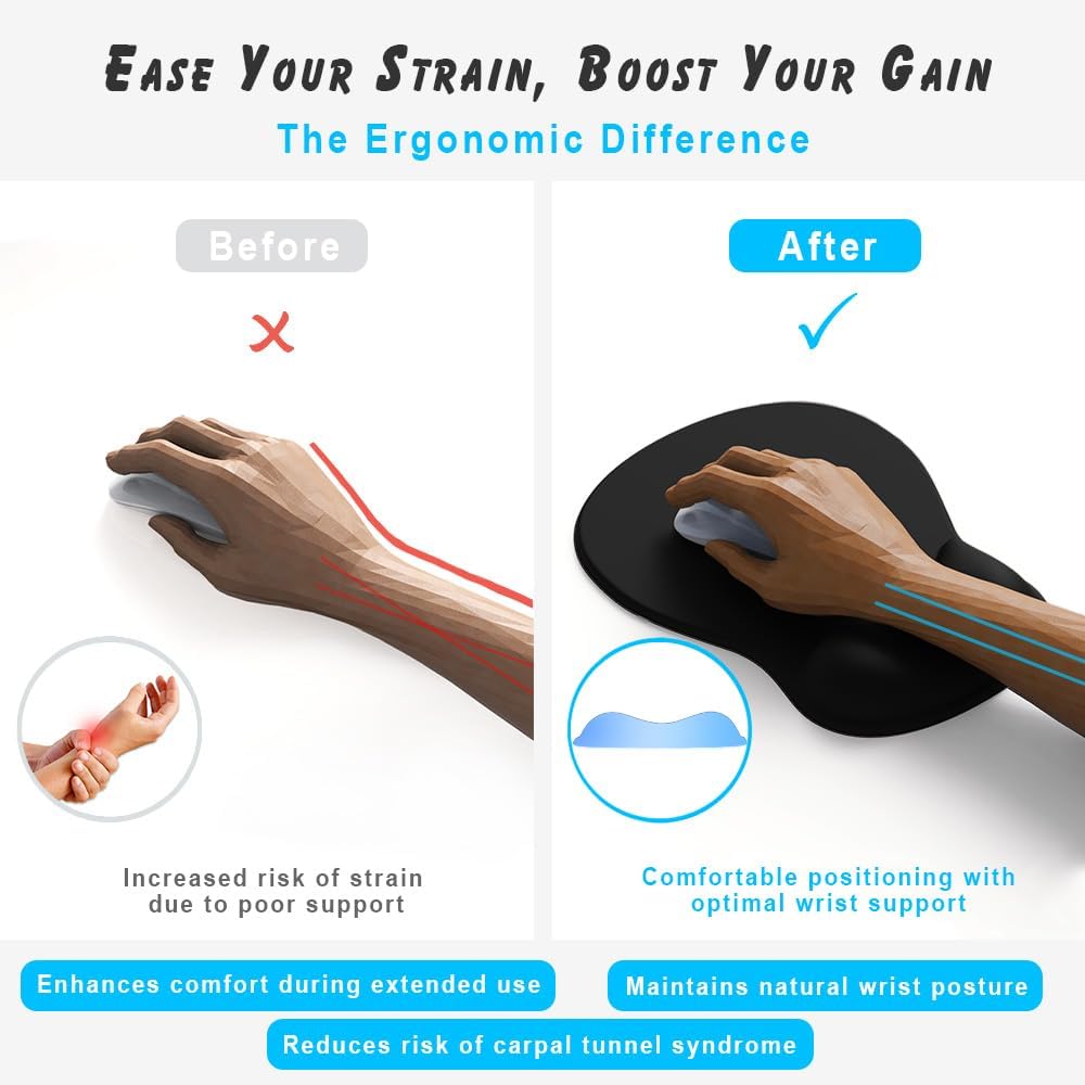 ErgoComfort Gel Wrist Rest Mouse Pad-Ergonomic Office Mousepad with Wrist Support-Non-Slip, Design Desk Accessories Mat for Home&Game Decor (06Mocha Sand) 3 61cDXmgzuIL. AC SL1000 - northernschoolofshiatsu.co.uk
