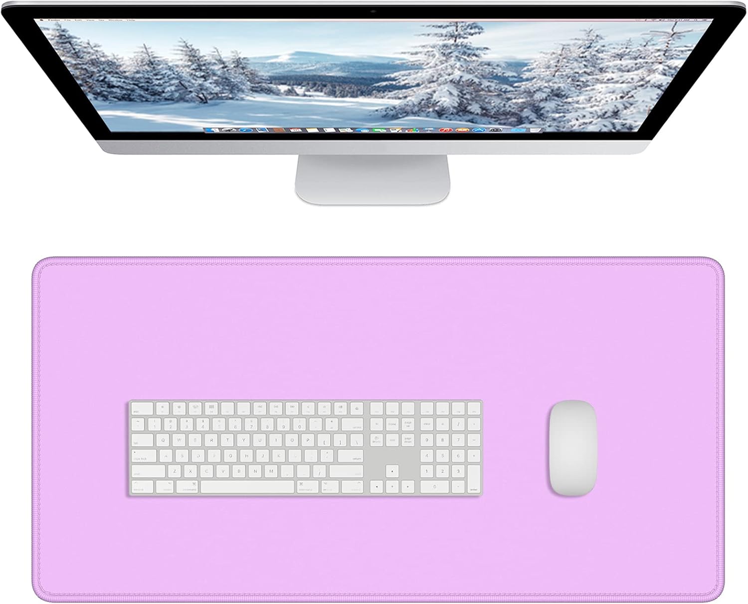 Dapesuom Large Mouse Pad, Extended Gaming Mouse Mat with Stitched Edges, Full Size Desk Mats with Non-Slip Base, Computer Big Desktop Keyboard Pad for Gamer, Laptop, Office, 23.6 x 11.8 in, Pink 151 - northernschoolofshiatsu.co.uk