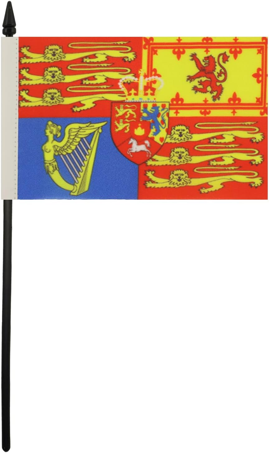 United Kingdom Royal standard Table Flag 4'' x 6'' - UK royal standard Desk Flag 15 x 10 cm - Black plastic stick and base - AZ FLAG 2 61cPINptnhL. AC SL1500 - northernschoolofshiatsu.co.uk