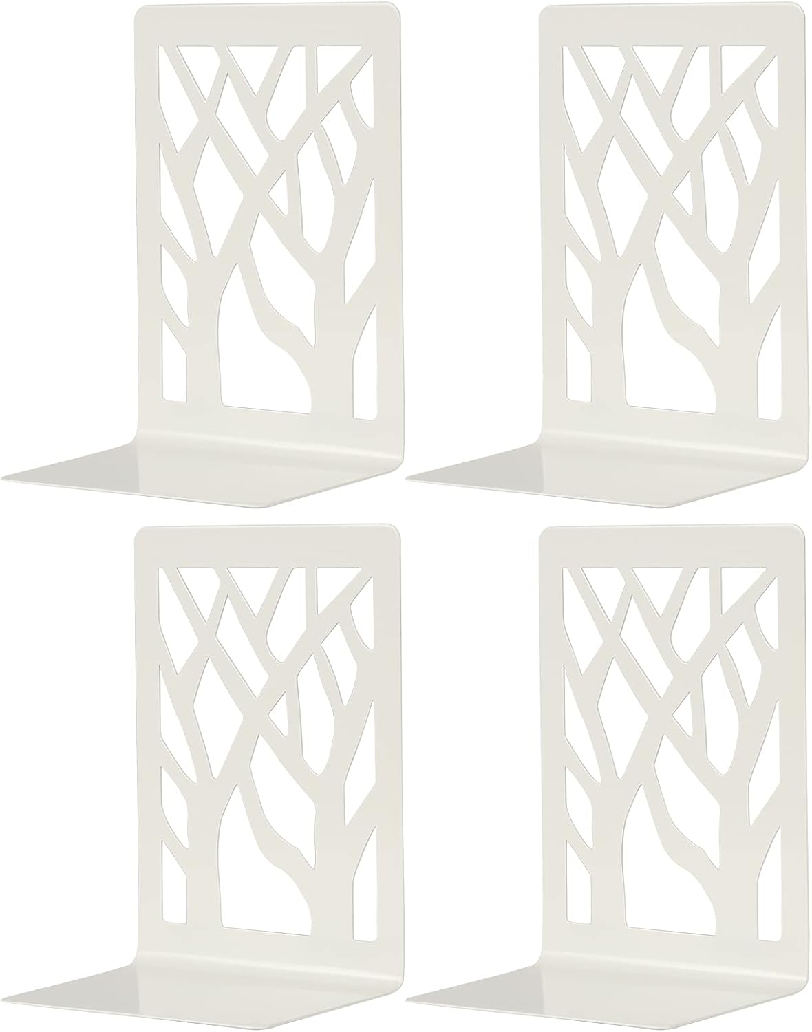 Heavy Duty Metal Book Ends, Non-Skid 4-Piece Set for Shelves, Decorative Book Stopper for Office & Home Décor (White, 4.7"x3.7"x7.1") 1 61cba4JUqtS. AC SL1500 - northernschoolofshiatsu.co.uk