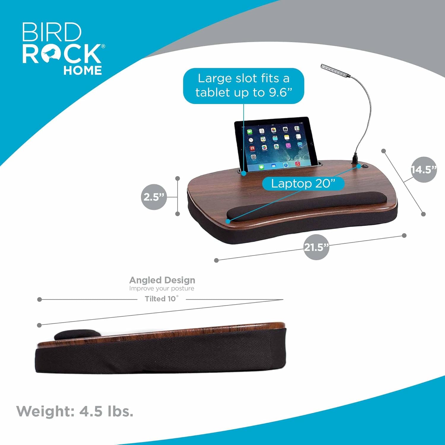 SOFIA SAM Oversized Wood Top Memory Foam Lap Desk - Padded Laptop Desk for Bed, Couch, Recliner, Portable Tray, Mouse Pad, Soft Table for Home, Travel, Fits Tablets and Laptops Up to 20 inches - Black 2 61dMKYu3BPL. AC SL1500 - northernschoolofshiatsu.co.uk
