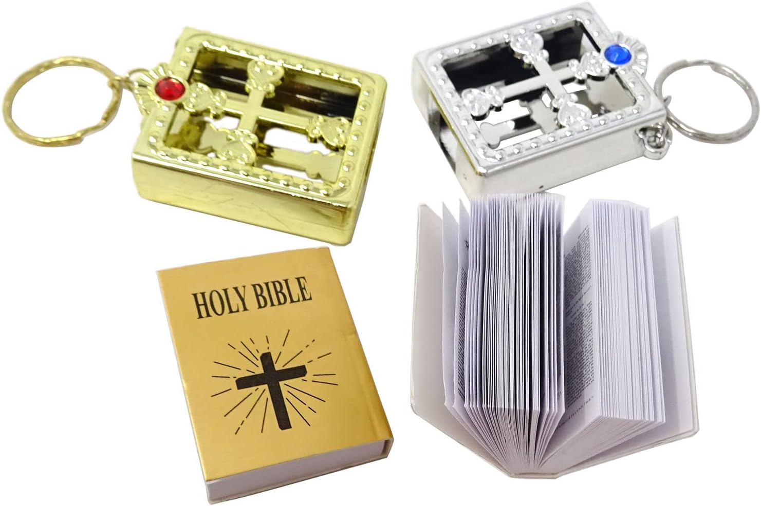 Honbay 8PCS Mini Bible Keychain Miniature Book Keyring Gold Silver Holy Bible Religious Favor for Baptism Church Communion Wedding Shower (2 Color) 4 61db+Y4TJ8L. AC SL1500 - northernschoolofshiatsu.co.uk