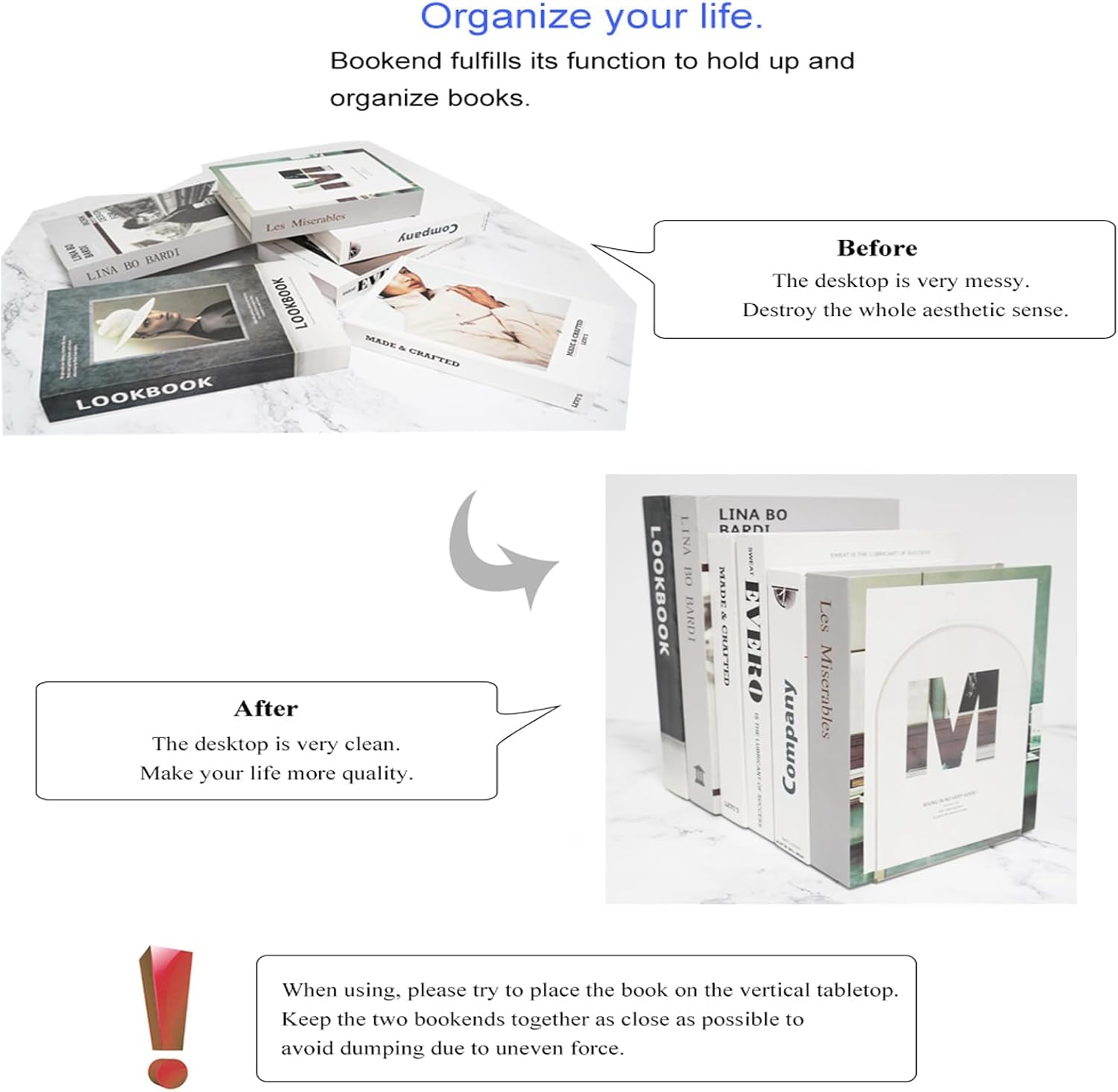 MerryNine 2pcs Acrylic Bookends, Clear Book Dividers Holders, Desk Organizer, Kid Books, 7.08"*4.72" Transparent Plastic 11 61eMpTwD+oL. AC SL1500 - northernschoolofshiatsu.co.uk