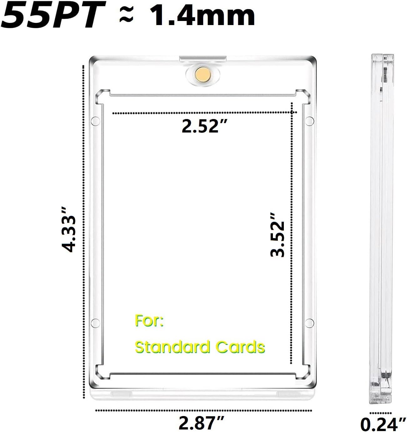 24 Pack 55pt Magnetic Trading Card Holder Hard Card Case with UV Resistant for Cards 5 - northernschoolofshiatsu.co.uk