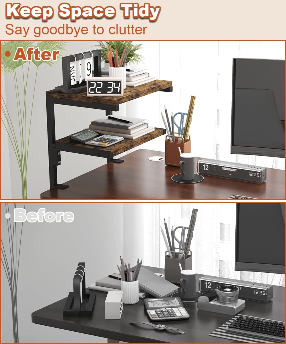 Clamp on Desk Organizer Shelf, Heavy-Duty Desk Extender Side Table with 2-Tier Adjustable Storage Shelves for Desktop Accessories, Gaming Devices, Black 6 61eqyQbN4TL. AC SL1200 - northernschoolofshiatsu.co.uk