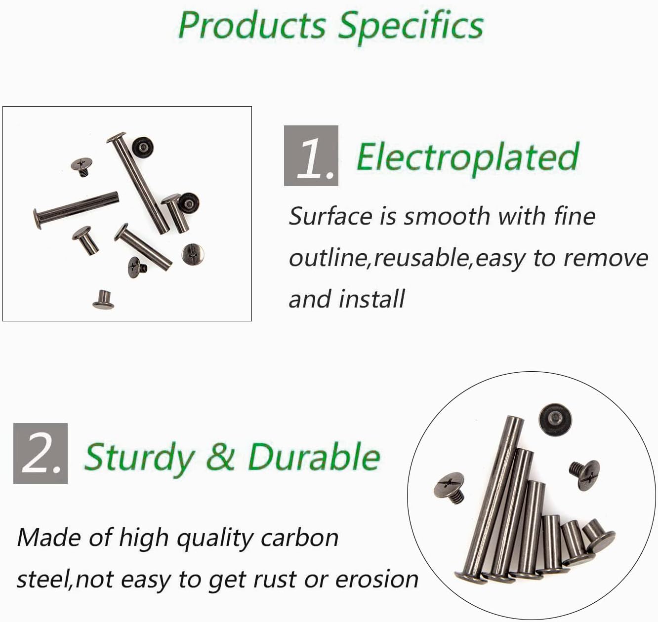 100 Pcs (50 Pair) Gun Black Phillips Chicago Binding Screws Assorted Kits,6 Sizes of Flat Head Rivet Hollow Binding Screws Posts, for Leather Saddles Purses Belt Repair(M5x5/10/15/25/35/45) 95 61f3j+VljtL. AC SL1500 - northernschoolofshiatsu.co.uk