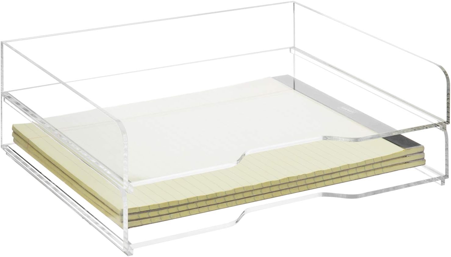 MyGift Premium Clear Acrylic Stackable Office Desk Paper Tray Document Letter Sorter, Desktop File Folder Mail Stationery Storage Organizer Stacking Rack, Set of 2 1 61fGr320bzL. AC SL1500 - northernschoolofshiatsu.co.uk