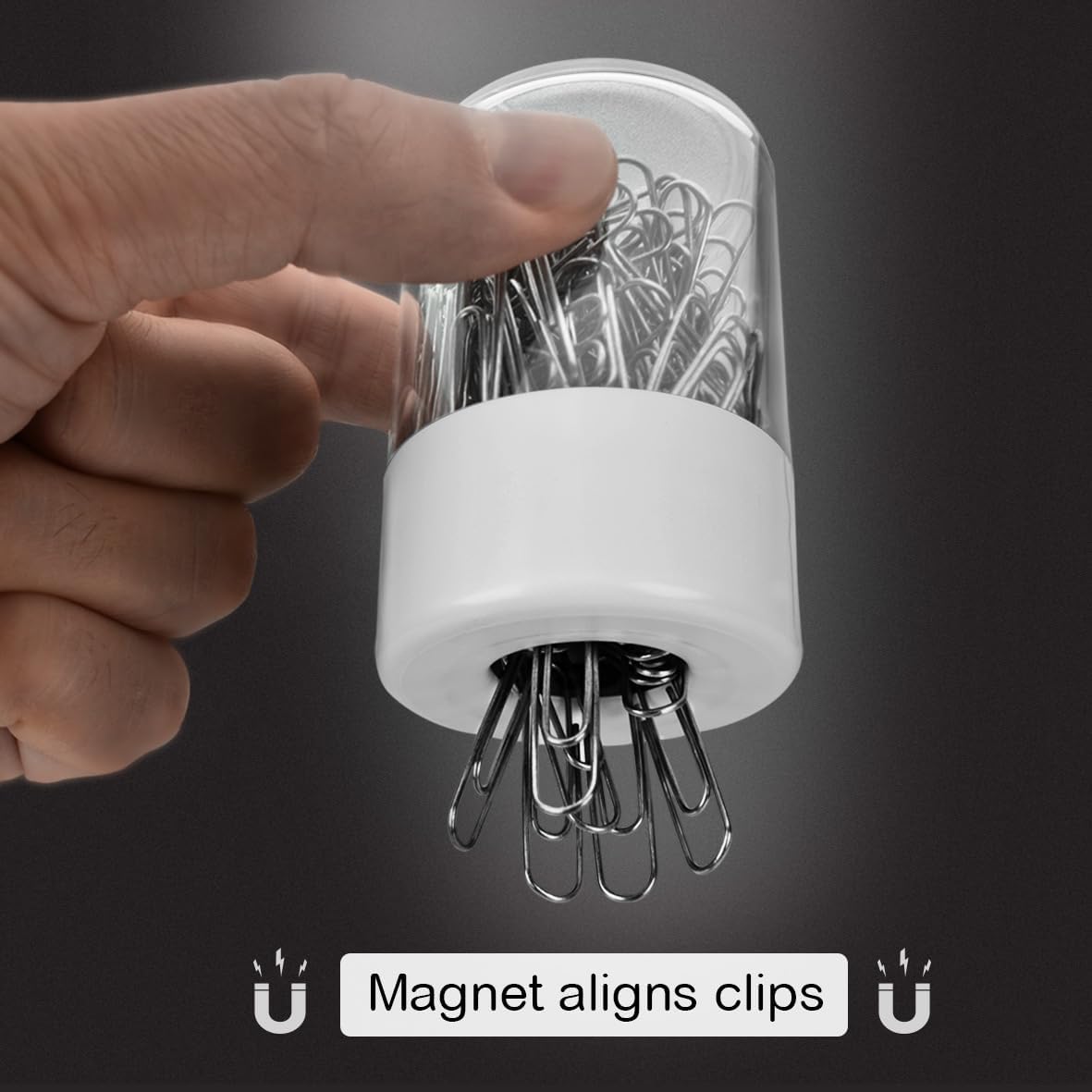 Acrimet Magnetic Paper Clip Holder Dispenser, Round Design, 100 Regular Paper Clip Capacity (Clear Crystal Base/ White Magnetic Lid) (2 pack) 3 61fKW DWprL. AC SL1181 - northernschoolofshiatsu.co.uk
