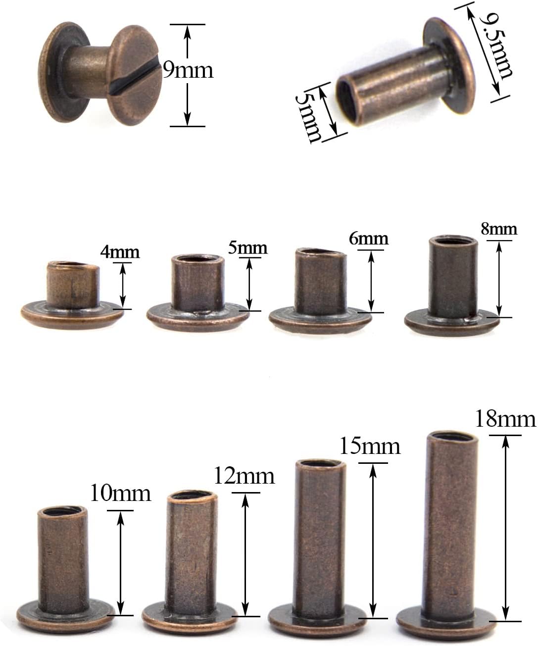 100 Pcs (50 Pair) Gun Black Phillips Chicago Binding Screws Assorted Kits,6 Sizes of Flat Head Rivet Hollow Binding Screws Posts, for Leather Saddles Purses Belt Repair(M5x5/10/15/25/35/45) 112 61gJkaZrPOL. AC SL1500 - northernschoolofshiatsu.co.uk