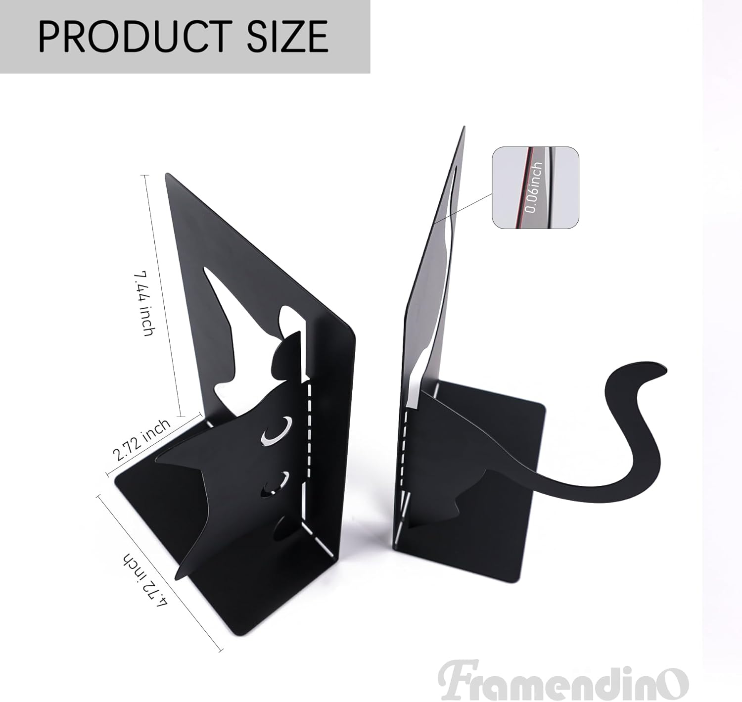 Framendino, Cat Book Ends Decorative Cute Holders Bookends Thickened for Shelves Bedroom Library Office Desktop Organizer (Black) 2 61gleZBR4aL. AC SL1500 - northernschoolofshiatsu.co.uk